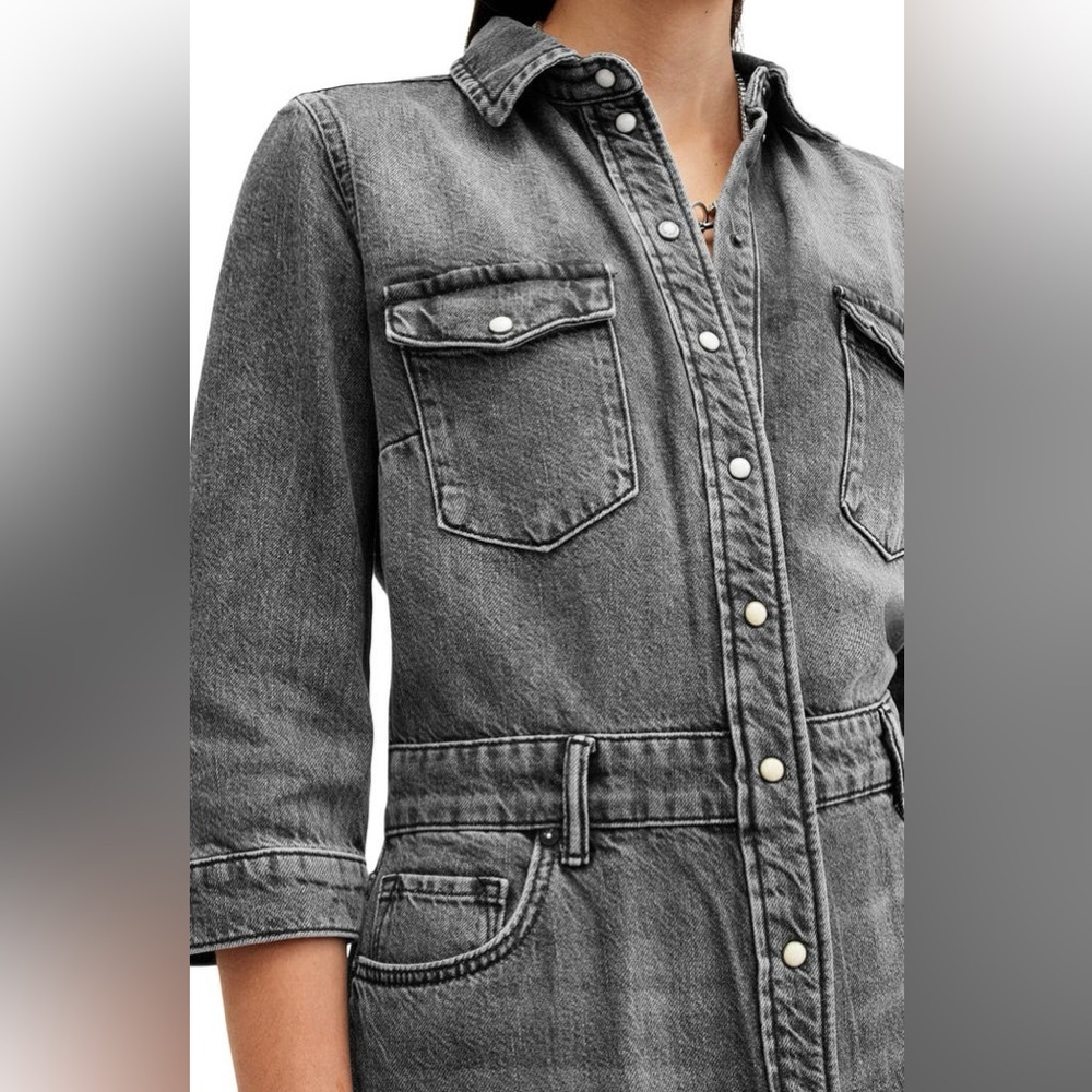 New AllSaints Blair Denim dress Size 0​ - Picture 12 of 14
